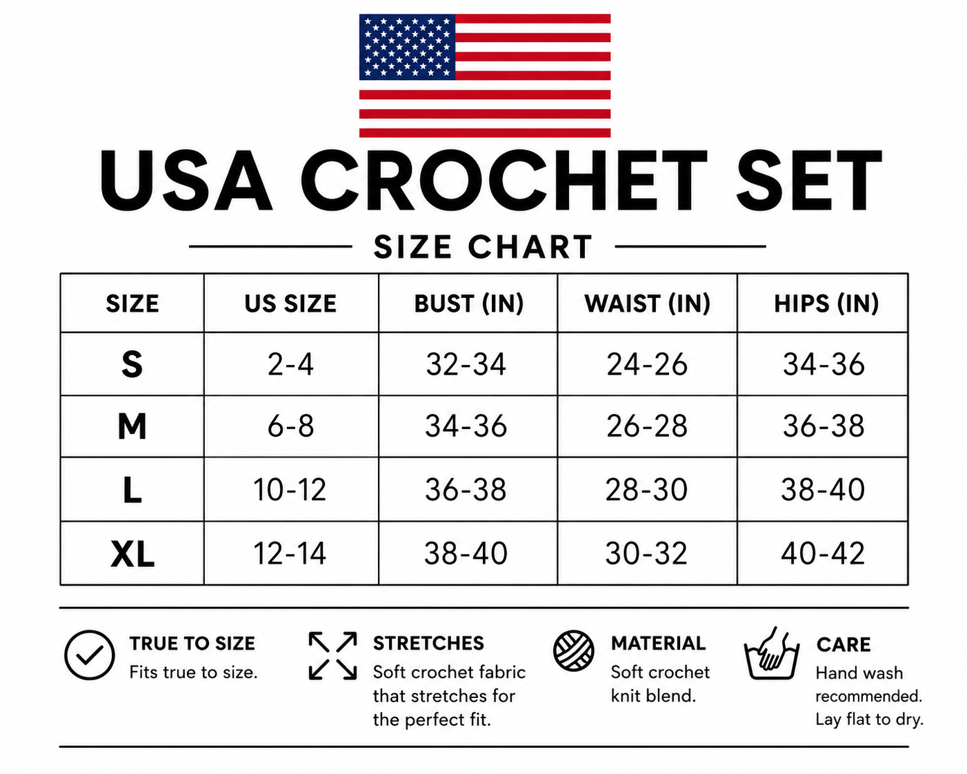 USA Crochet Set