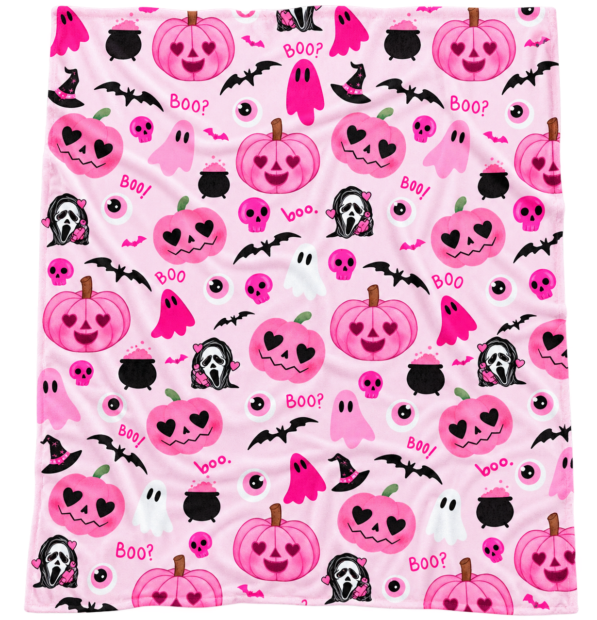 Pink Halloween Throw Blanket