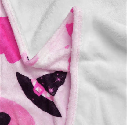 Pink Halloween Throw Blanket